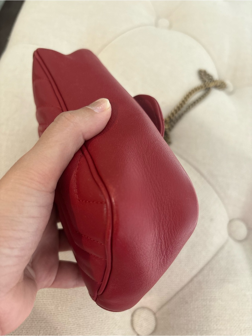 Gucci GG Marmont Super Mini Red Bag - Picture 6 of 14